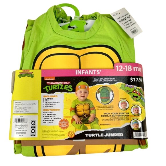 Rubies Nickelodeon Infant 12 to 18 Mo Teenage Mutant Ninja Turtle Jumper Costume - Picture 1 of 3